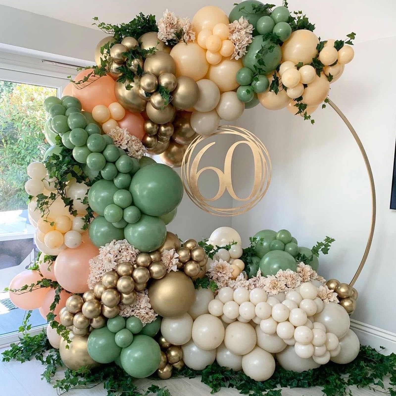 Sage Green Balloons Double Stuffed Garland Different Sizes 18 12 5