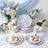 250 Pcs Something Blue Disposable Plates and Napkins Bridal Shower