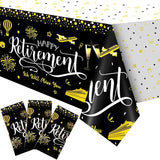 4 Pcs Happy Retirement Tablecloth 54 x 108 Inch Disposable Plastic