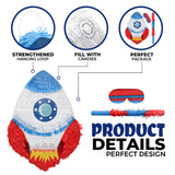 Birchio Rocket Pinatas Bundle with a Blindfold and Bat(16.5x11.4x4