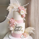 33 PCS Boho Cake Topper Decorations Vintage Artificial Rose Flowers Le