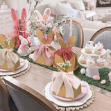 Affrolling 24 Set Boho Bow Easter Bunny Party Favor Bags DIY Bunny #5