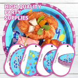 96Pcs Hawaiian Birthday Decorations Tropical Luau Blue Cartoon