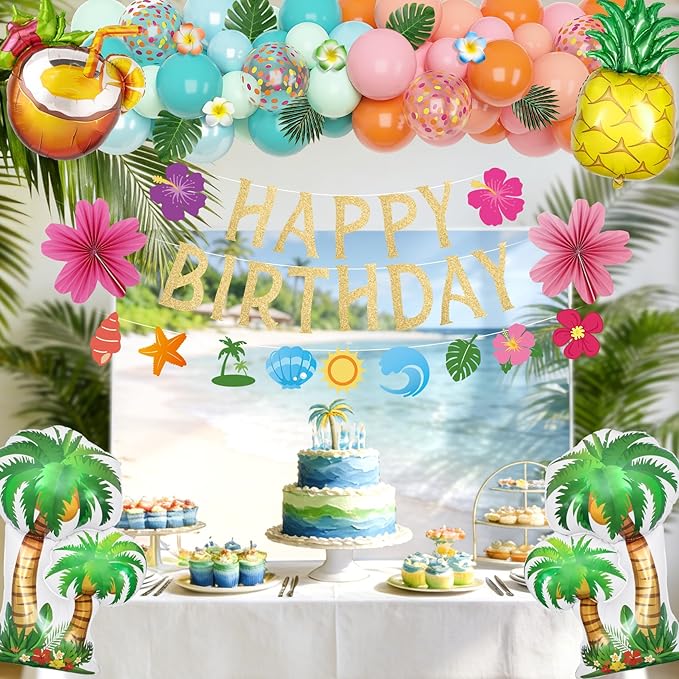 Summer Tropical Party Decorations, Beach Birthday Bash Party Supplies
