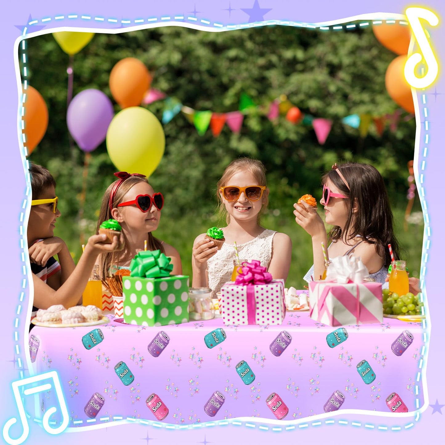 Gilprop 4 Pcs Kpop Themed Soda Bottle Birthday Party Decorations
