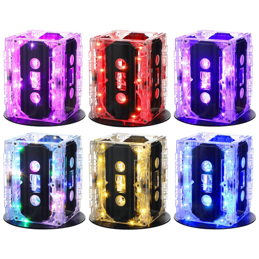 Halloscume 6 Sets 80s 90s Neon Party Decoration Novelty Cassette Tape