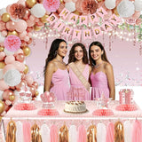 Rose Gold Birthday Party Decorations for Women Girls Happy Birthday