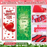 2 Pcs St Patricks Day and Valentine‘S Day Door Covers Green Shamrock