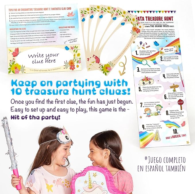 Unicorn Pinata Treasure Hunt Party Game Birthday Party Complete Set