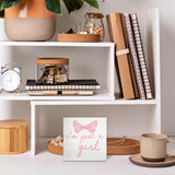 CUANFDDSF Trendy Pink Bow Coquette Room Decor Wooden Box Sign,