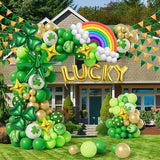 St Patrick's Day Balloon Arch Garland Kit With Green Lucky Shamrock
