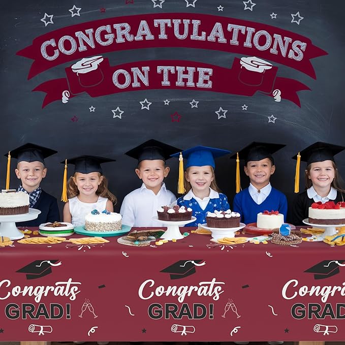 Slergut Maroon Graduation Decorations 2026, 3 Pack Maroon Graduation