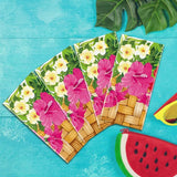 4 Pcs Hawaiian Luau Party Table Cover 54'' x 108'' Plastic Hawaiian