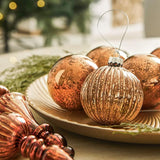 DN DECONATION Mercury Glass Christmas Ornaments, 10pcs Vintage Brown