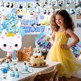 142Pcs Cat Birthday Decorations Cat 2nd Birthday Party Supplies Cat
