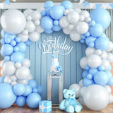 Blue and White Balloon Arch Kit, 100pcs Light Blue White Balloon