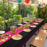 MASHAN 16Pack Disposable Plastic Party Tablecloths and Satin Table