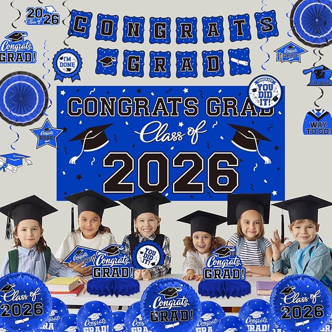 Graduation Decorations 2026 Set Congrats Grad Banner Class of 2026
