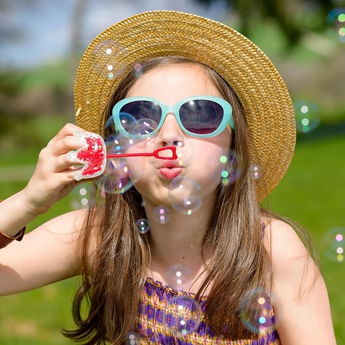 Princess Party Favors 24Pcs Glitter Crown Bubble Wands for Kids