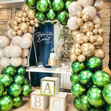 PartyWoo Metallic Green Balloons 100pcs Different Sizes of 18 12 10 5
