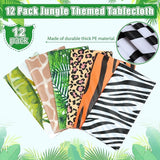 12Pack Animal Safari Tablecloth Jungle Animal Zoo Theme Party Table