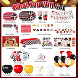 175Pcs Casino Party Decorations Set with Plates Cup Tableware Casino