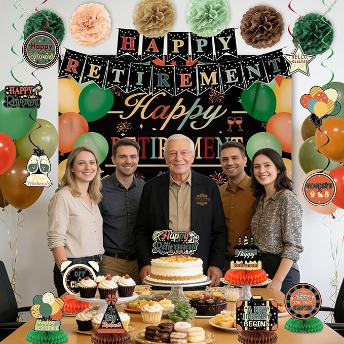 Retirement Party Decorations for Men Women Vintage Happy Retirement