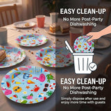 80PCS Summer Beach Paper Plates 40pcs 9 in 40pcs 7 in Birthday Party