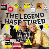 Retirement Decorations Men Women Caution Happy Retirement Banner