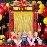 Movie Night Porch Banner Movie Themed Party Decorations Gold Foil
