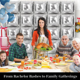 Silver Square Balloon Wall Square Foil Balloons Wall Backdrop 25 Pcs