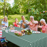 6pcs 54X108inch Dark Green Checkered Tablecloth,Green Gingham