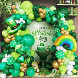 St Patrick's Day Balloon Garland Arch Kit Green Gold White Balloons