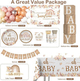 Boho Baby Shower Decorations A Little Ray of Sunshine Party Banner