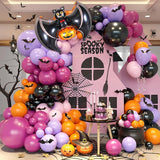 Halloween Balloon Arch Garland Pink Purple Balloons with Star Cute