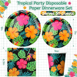 200 Pcs Tropical Nights Hawaiian Aloha Party Supplies Serve 50