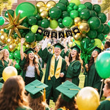 KARLURE Green and Gold Balloon Garland Arch Kit with Stars, Different