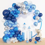 Amandir 153pcs Blue and Silver Balloon Garland Arch Kit, Different