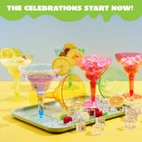 JOYIN 48PCS Plastic Margarita Glasses Cups, 12 oz Neon Disposable