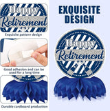 10 Pcs Retirement Party Decorations, Blue Silver Retirement Table