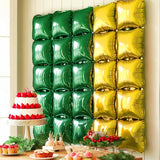 25PCS Christmas Balloons Green Gold Square Foil Balloon Wall