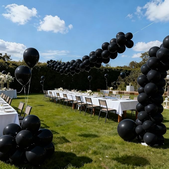 160pcs Black Balloons 12 Inch Matte Latex Balloons for Graduation