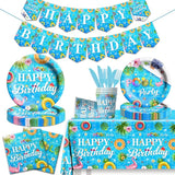 142 Pieces Pool Birthday Party Supplies Summer Pool Tableware Set