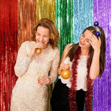 5 Pack Rainbow Party Backdrop Streamers Decorations Colorful Foil