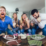 350 Pieces Football Party Decorations Tableware Set Football