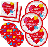 Valentine's Day Party Supplies Set for 50 Elegant Disposable Paper