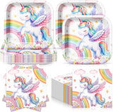 72 Pcs Unicorn Plates and Napkins Serve 36 7 Square Paper Dessert