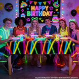 4 Pack Glow in the Dark Party Supplies Tablecloths, Including