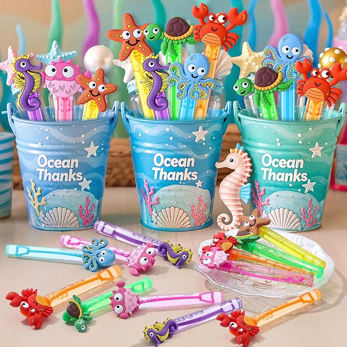 Under the Sea Party Favors 24Pcs Self designed Mini Bubble Wands for