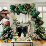 Dinosaur Birthday Party Decorations hunter Green black brown balloon